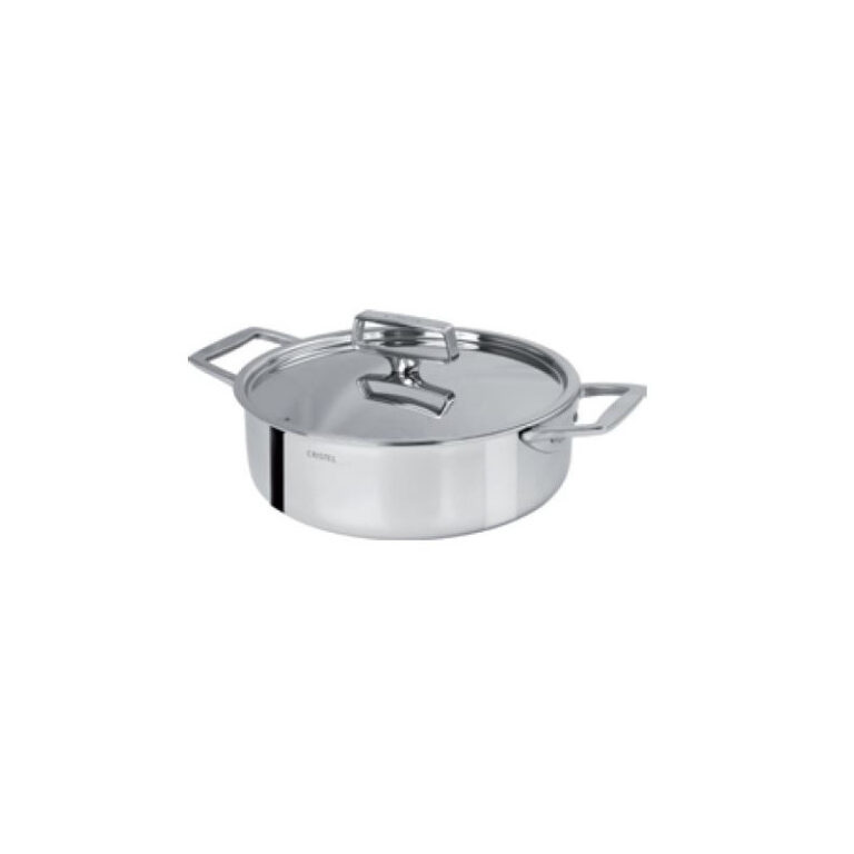 sauteuse a deux anses cristel castel pro en inox avec couvercle en inox 2 tailles CRISTEL - Sauteuse à deux anses CRISTEL Castel Pro en inox avec couvercle en inox - 2 tailles
