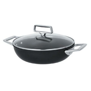 CRISTEL - Sauteuse à deux anses CRISTEL Castel Pro Ultralu Céraliss+ 24cm avec couvercle