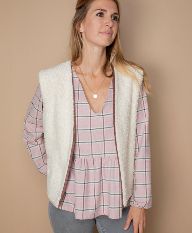 April & C. - Blouse Lou - Carreaux – xs-s