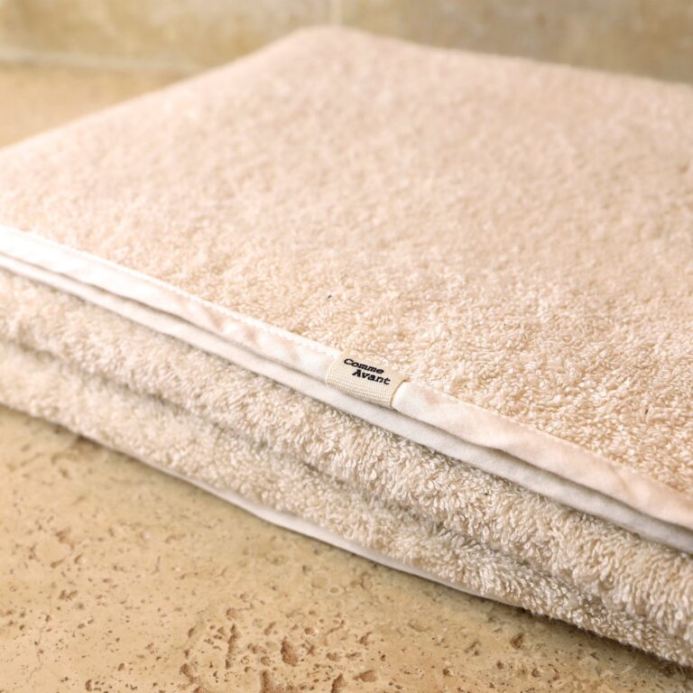 Comme Avant - Serviette de bain en coton - Version 1 – Grand format - 90 x 150 cm / Turquoise