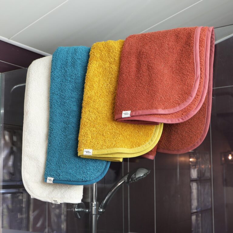 Comme Avant - Serviette de bain en coton - Version 1 – Grand format - 90 x 150 cm / Turquoise
