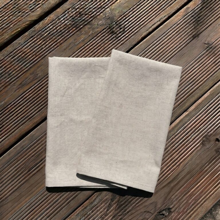 Fleur de Soleil - Serviettes de table Coton / Lin - Lot de 2