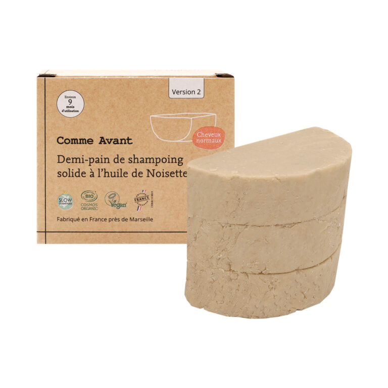 Comme Avant - Shampoing solide cheveux normaux à l'huile de noisette - Version 2 – 1 pain de shampoing - 420g