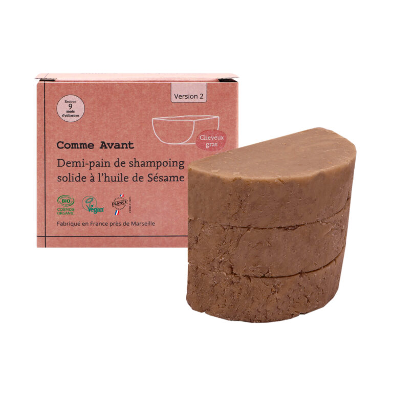 Comme Avant - Shampoing solide cheveux gras à l'huile de sésame - Version 2 – 1 shampoing - 70g