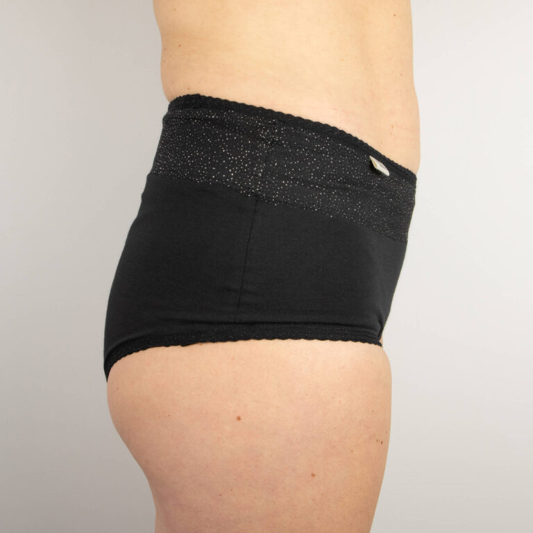 Comme Avant - Shorty menstruel absorbant en coton bio - Version 1 – 3 shorties + 1 pochette offerte / Dentelle / Taille XXL