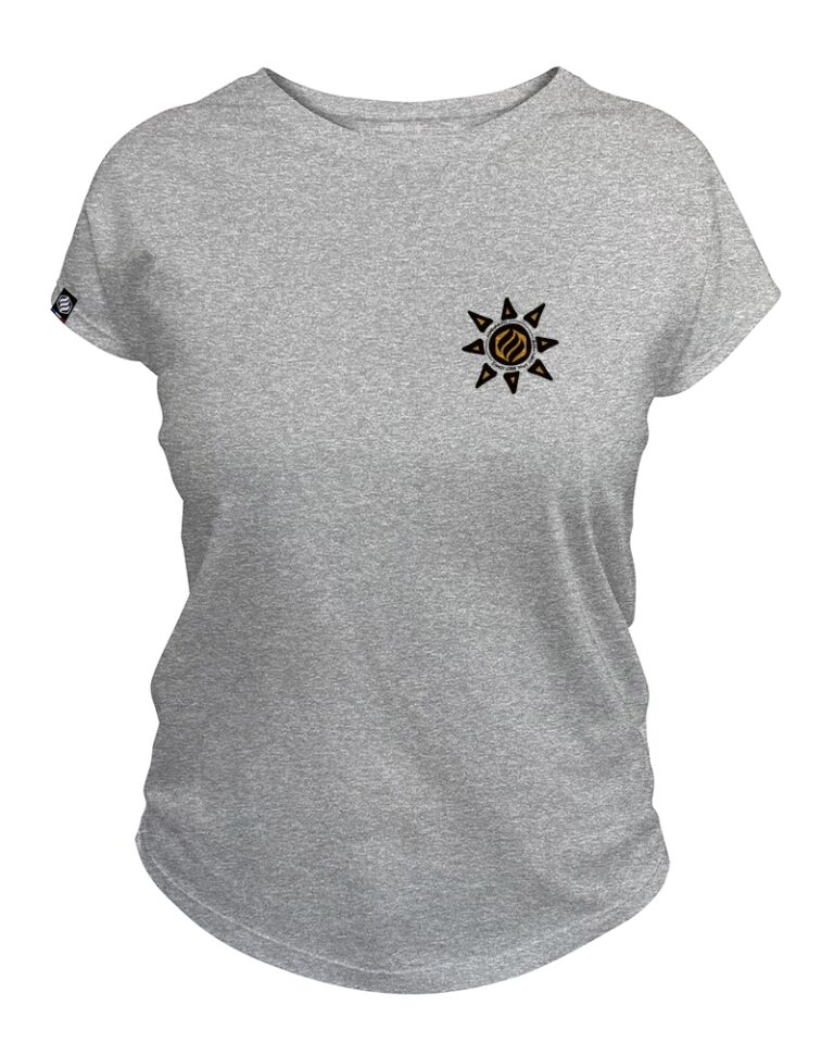 Adrenagliss - SOLEIL - TEE SHIRT FEMME FABRIQUÉ EN FRANCE EN COTON BIO – Gris chiné