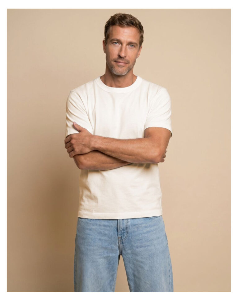 Maison Lemahieu - T-shirt en Coton BIO - Ecru - Homme – 2XL