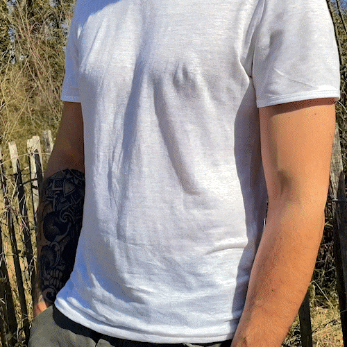 Comme Avant - T-shirt en lin pour homme - Version 2 – XXXL / Blanc