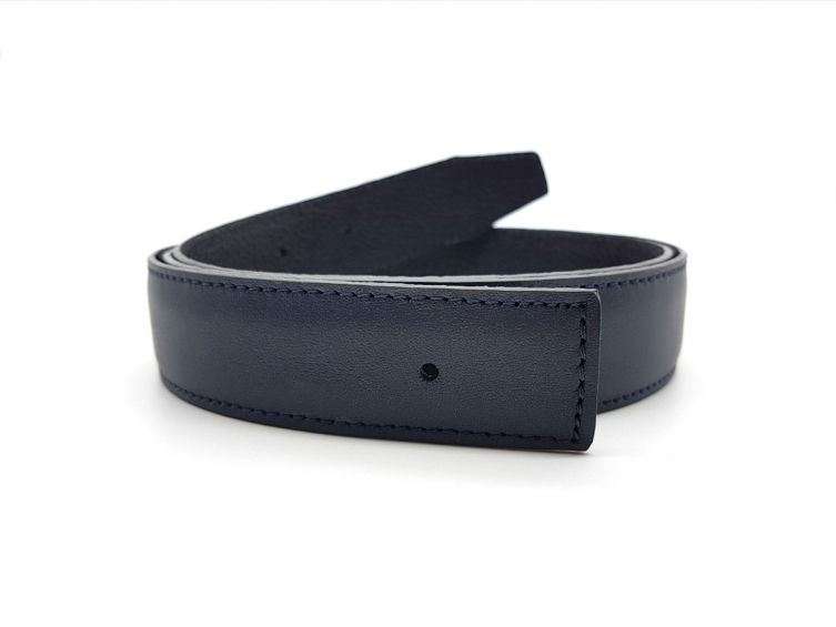t110cm cuir de ceinture reversible 30mm compatible boucle h marine lisse et noir graine 5002 6 La Guêpe - Ceintures - T115cm - Cuir de ceinture réversible 30mm compatible boucle H