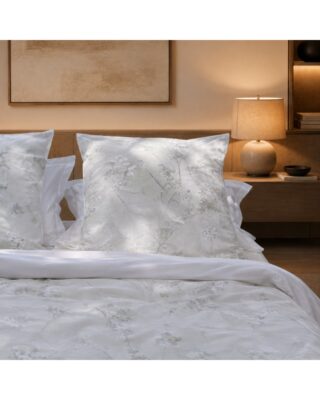 Blanc de Gérardmer - Taie d’oreiller en Percale imprimée  Fleur minérale 65x65cm ou 50x75cm
