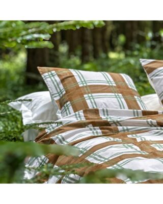 Blanc de Gérardmer - Taie d’oreiller en Percale imprimée  Terre vosgienne 65x65cm ou