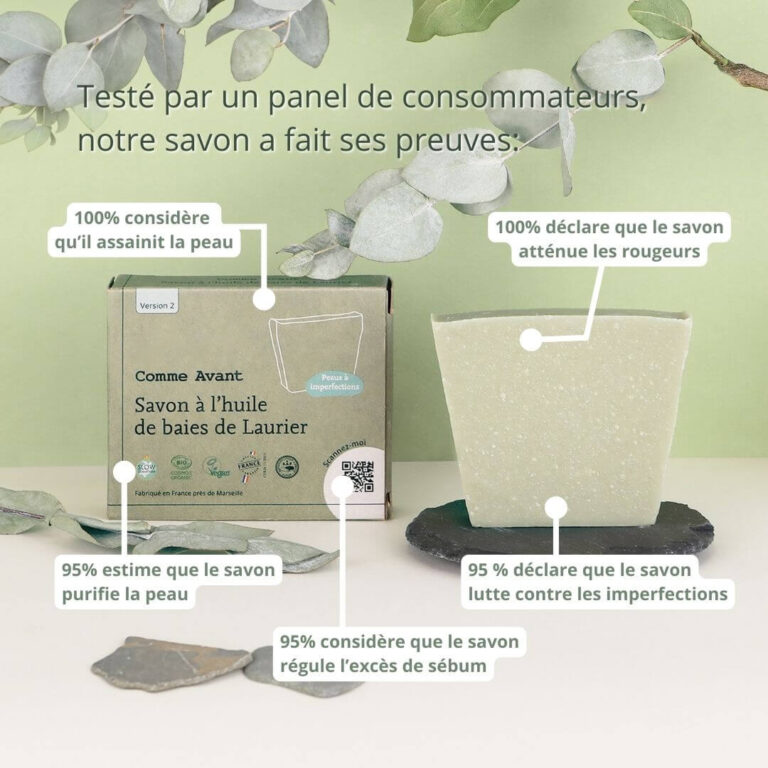 Comme Avant - Savon à l'huile de baies de laurier - Version 2 – 1 pain de savon - 1kg