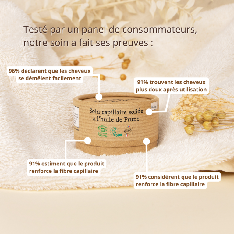 Comme Avant - Soin capillaire solide à l'huile de prune - Version 2 – 1 soin capillaire - 50g / Pêche & Vanille