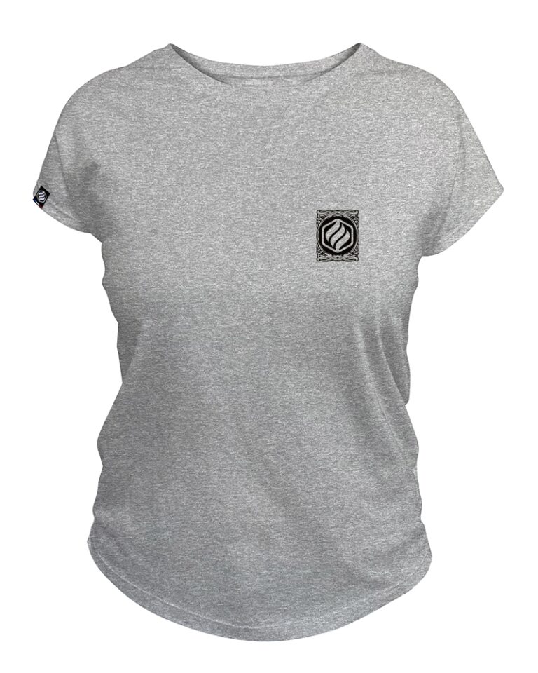 Adrenagliss - TIKI - TEE SHIRT FEMME FABRIQUÉ EN FRANCE EN COTON BIO – Gris chiné