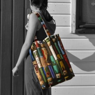 Maron Bouillie - Tote bag Brocante « Bonshommes et Matriochka »
