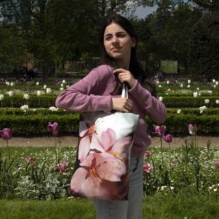 Maron Bouillie - Tote bag fleur – Cerisier d’Hiver