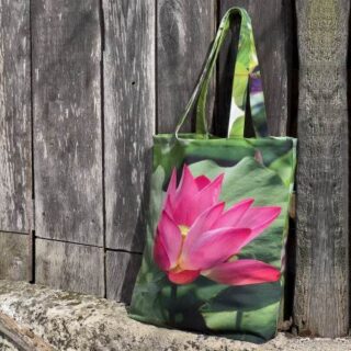 Maron Bouillie - Tote bag fleur – Lotus d’Orient