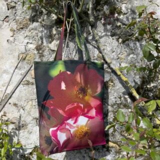 Maron Bouillie - Tote bag fleur – Rose de France
