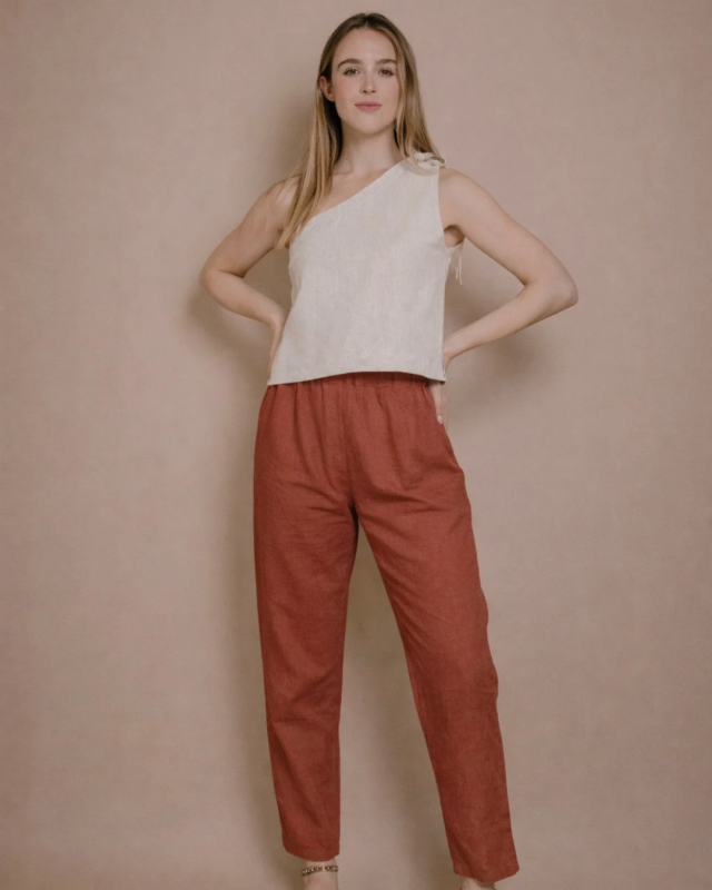 April & C. - Pantalon Cléa - Lin sable – xl