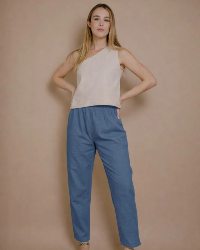 April & C. - Pantalon Cléa - Lin sable – xl