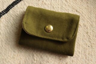 MAISON MALLOW - Mini Portefeuille En Toile Unie Vert Kaki