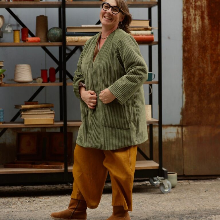 Quintessence - Veste Elvire Vert kaki – Taille unique