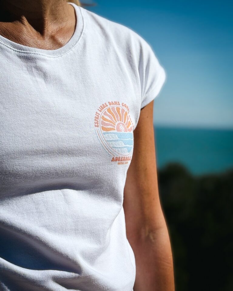Adrenagliss - ZEN - TEE SHIRT FEMME FABRIQUÉ EN FRANCE EN COTON BIO – Gris chiné