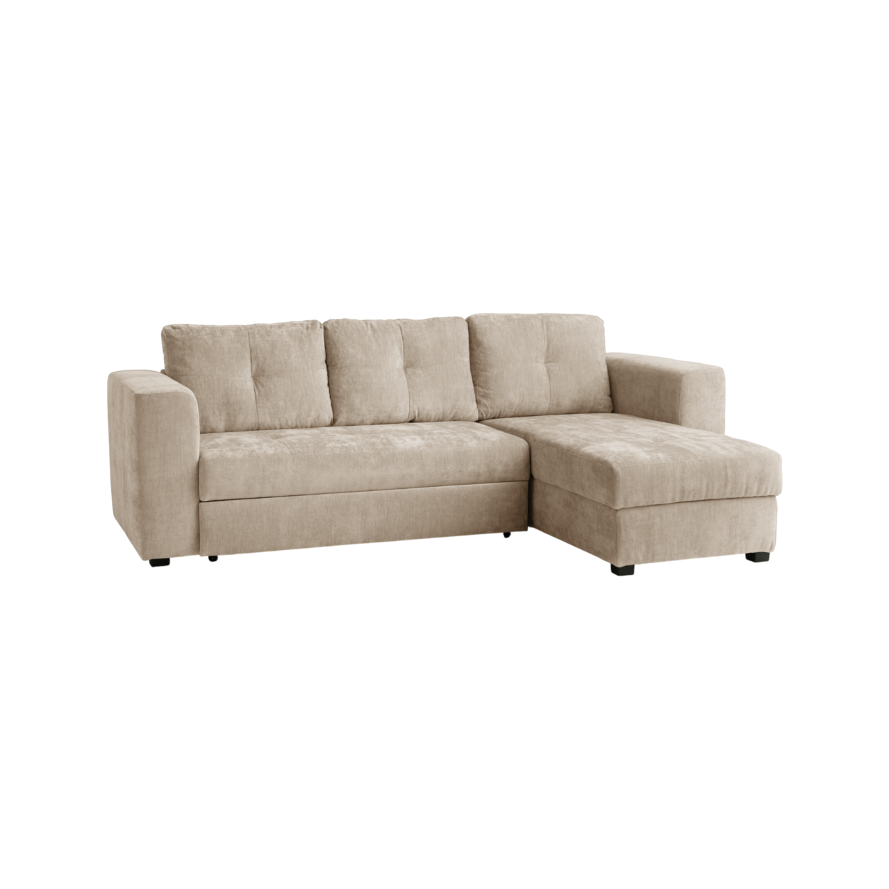 01 de canapes et fauteuils canapes d angle essentiels par camif beige tissus pyram camif 100401804368 ESSENTIELS PAR CAMIF - Canapé d'angle convertible et réversible tissu Pyram
