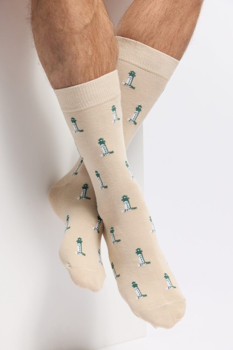 Maison Broussaud - Les phares Armor-lux x Maison Broussaud - chaussettes homme - coton beige – 43/46 / BEIGE