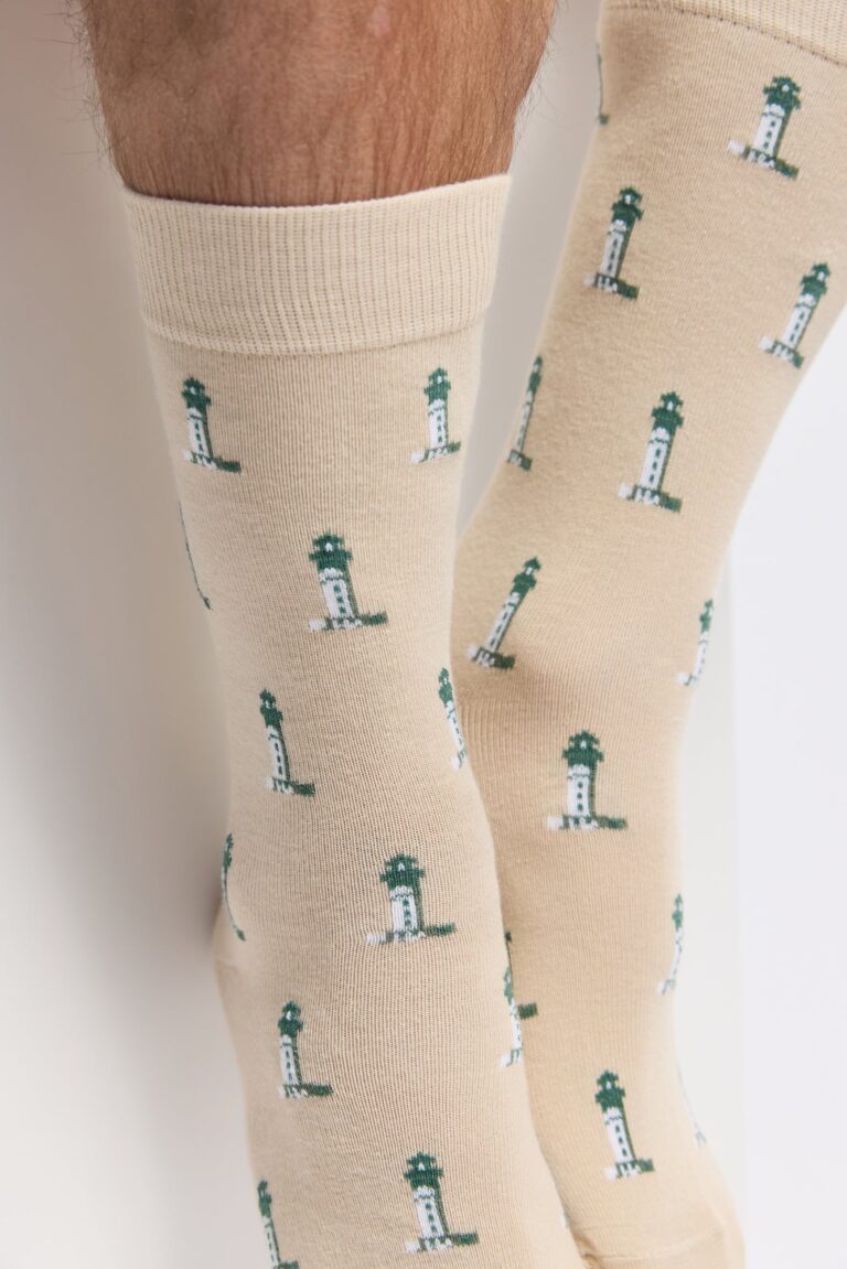 Maison Broussaud - Les phares Armor-lux x Maison Broussaud - chaussettes homme - coton beige – 43/46 / BEIGE