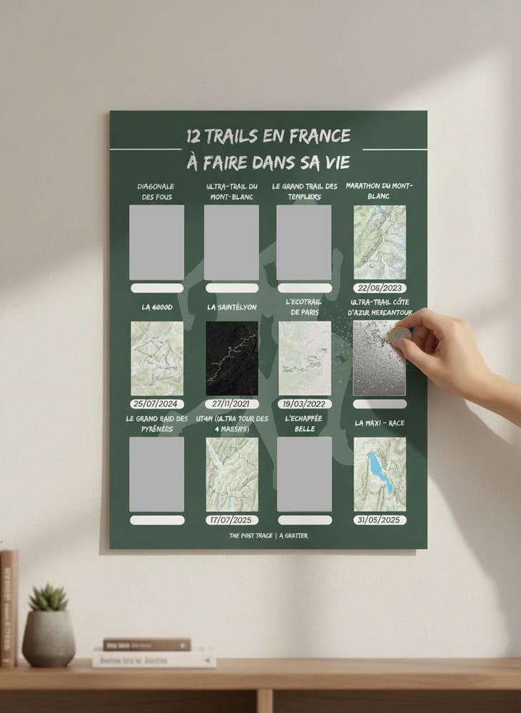 The Post Trace - Carte à Gratter 12 Trails Français à faire dans sa vie