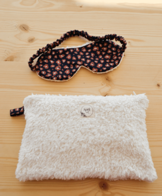 Duo pochette Neva & masque de nuit assorti par la marque April et C April et C - Duo pochette Neva & masque de nuit assorti