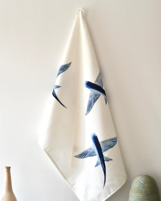 Torchon 100% coton : Les Poissons Volants par la marque Varek Illustrations Varek Illustrations - Torchon 100% coton : Les Poissons Volants