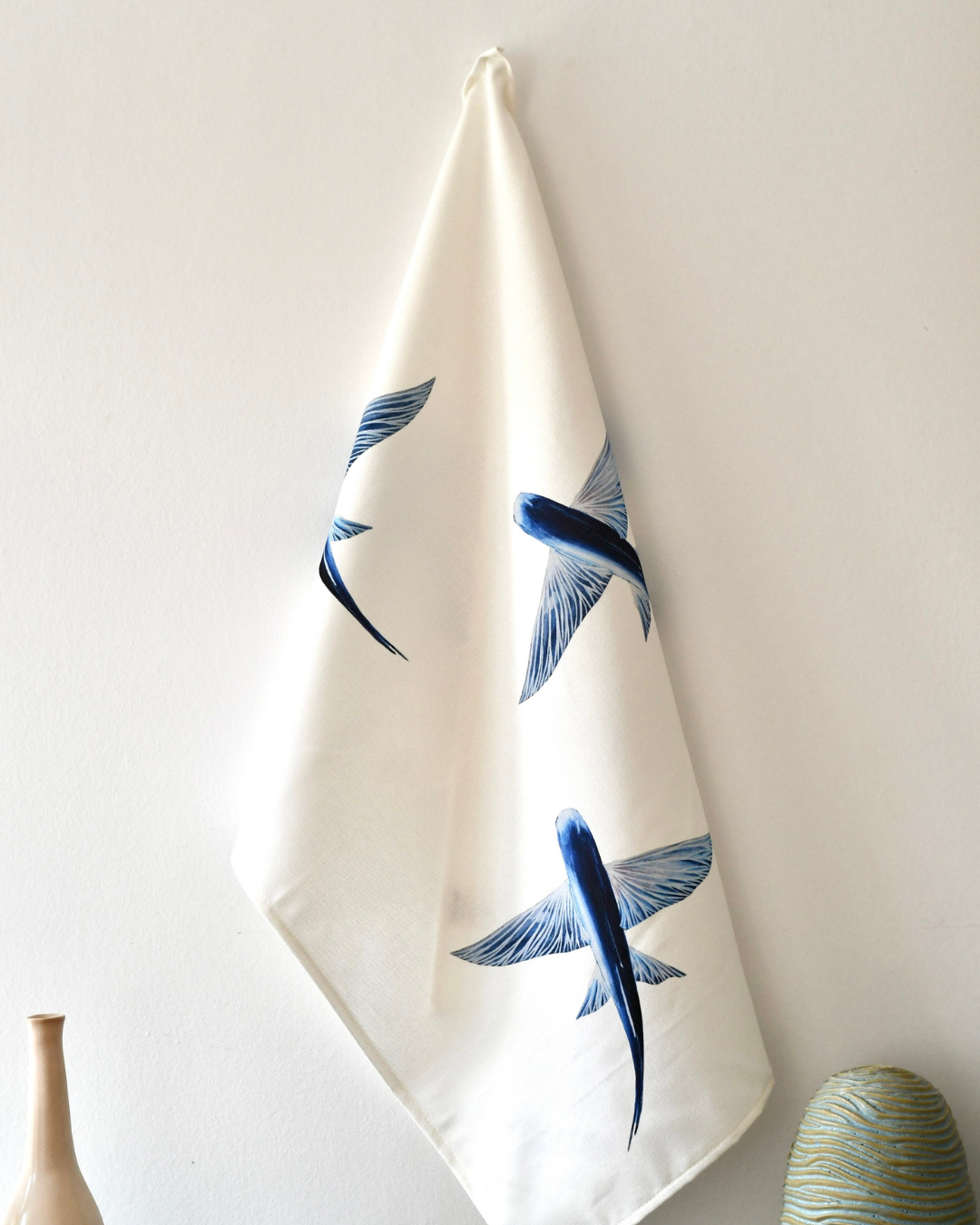 155 varek.illustrations - Torchon 100% coton : Les Poissons Volants