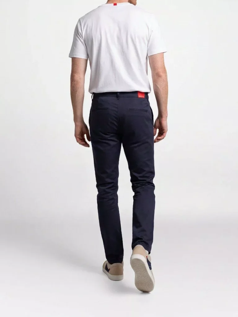 1083 - CHINO AJUSTE 163N coton bio filidenim flex uni bleu marine Homme