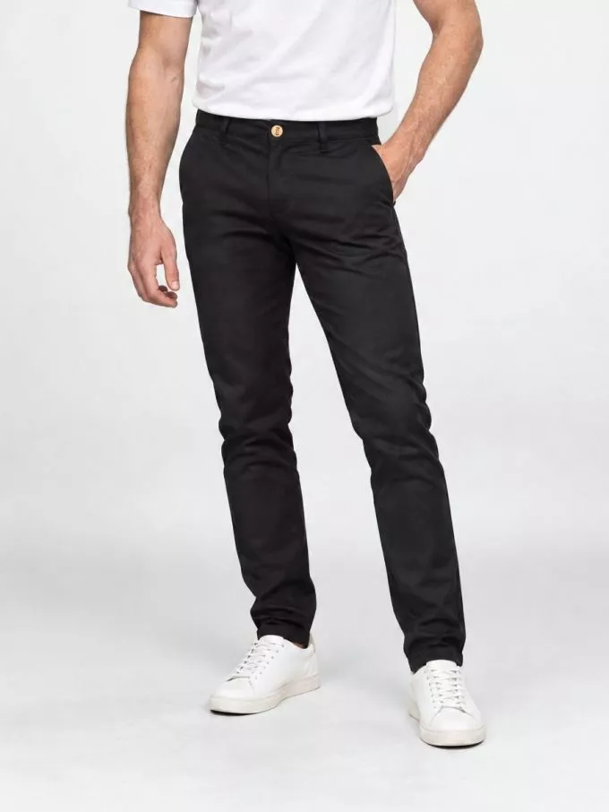 163noir 03 1083 - CHINO AJUSTE 163N coton bio filidenim flex uni noir Homme