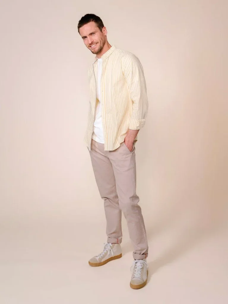 1083 - CHINO AJUSTE 163N coton bio filidenim flex uni beige Homme
