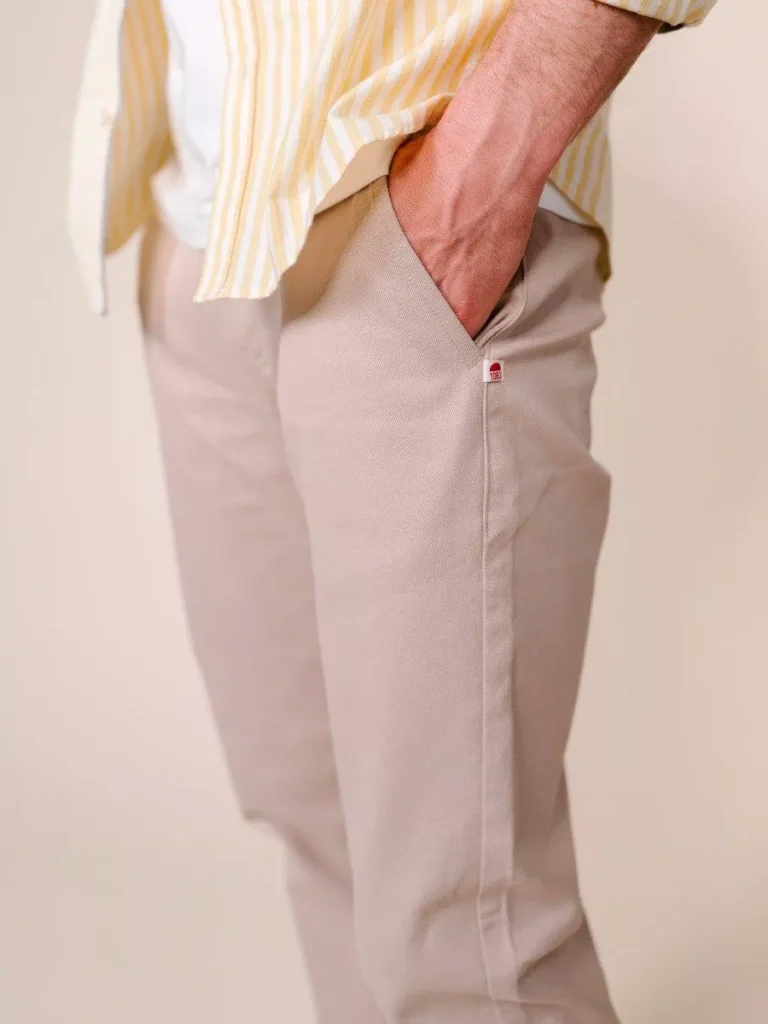 1083 - CHINO AJUSTE 163N coton bio filidenim flex uni beige Homme