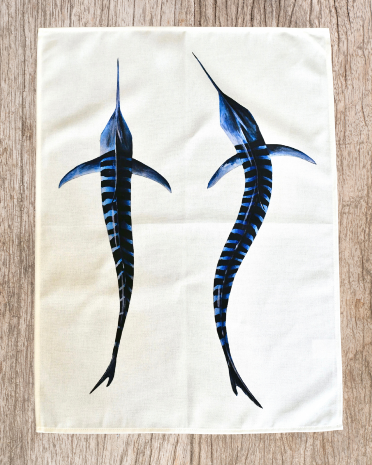 varek.illustrations - Torchon 100% coton : Les Marlins Rayés
