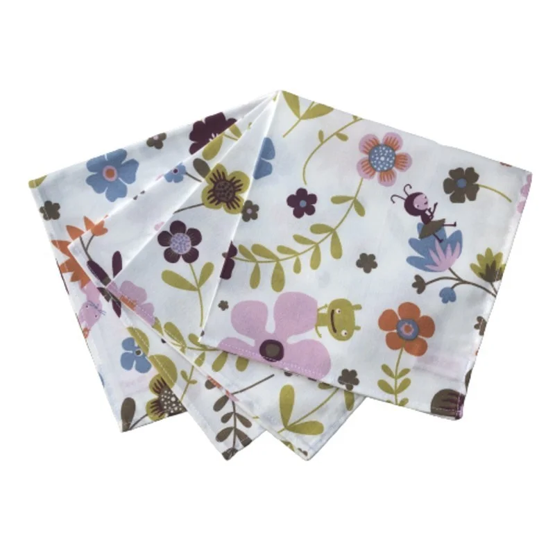 2 serviettes minilabo prune Fleur de Soleil - Serviettes Minilabo Prune - Lot de 2