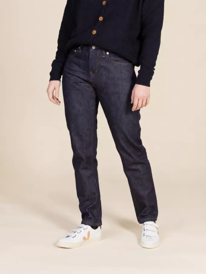 201nx00 sd0x bbcbb0 indigobrut face 1083 - JEANS DROIT 201N 100 % coton bio superdenim indigo brut Femme