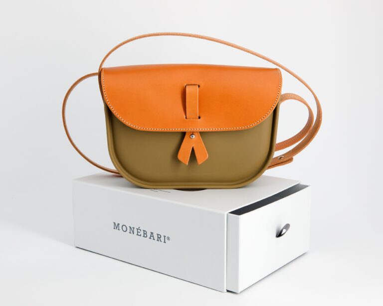 Monébari - Les sacs made in France - Sac à bandoulière - en gomme et cuir - kaki