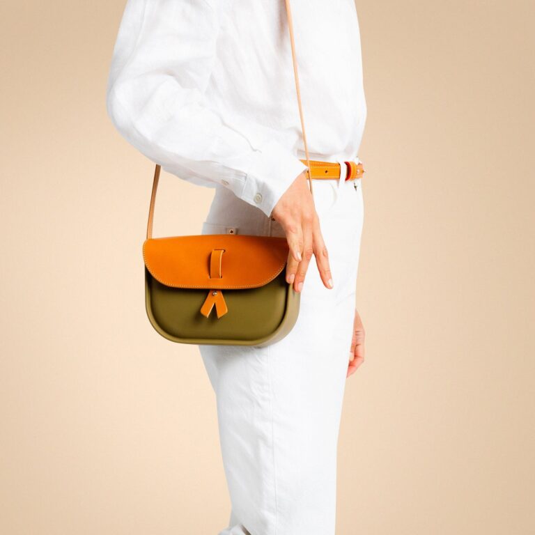 Monébari - Les sacs made in France - Sac à bandoulière - en gomme et cuir - kaki