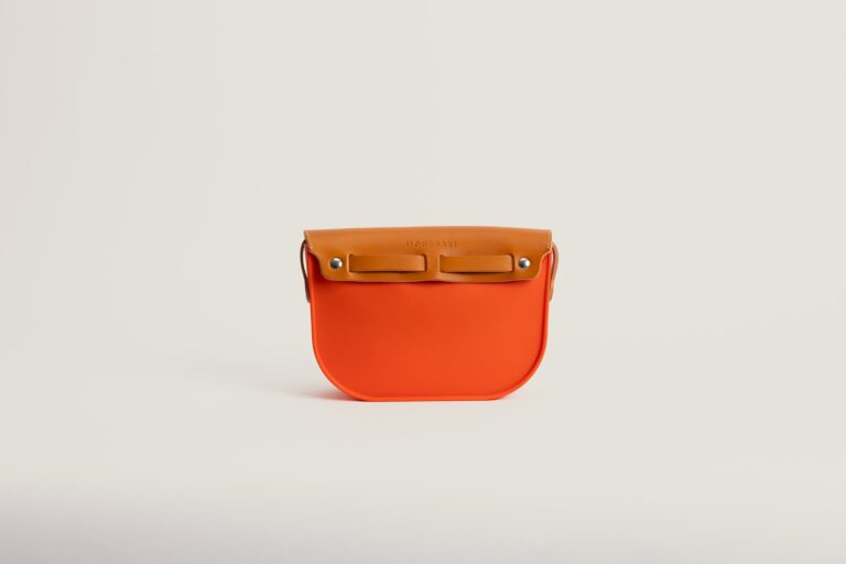Monébari - Sac à bandoulière - en gomme et cuir - orange