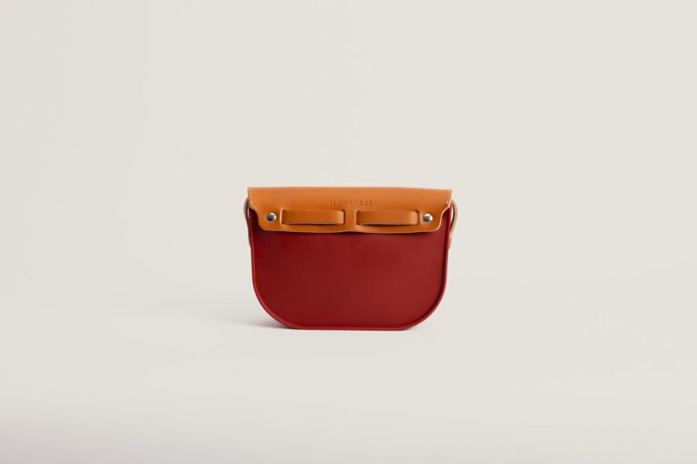 Monébari - Les sacs made in France - Sac à bandoulière - en gomme et cuir -rouge