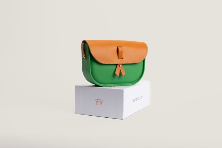 Monébari - Les sacs made in France - Sac à bandoulière - en gomme et cuir - vert