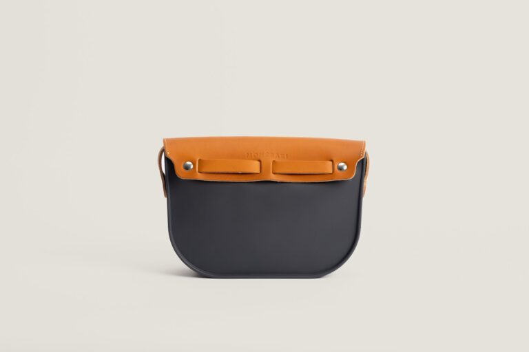 Monébari - Les sacs made in France - Sac à bandoulière - en gomme et cuir - gris anthracite