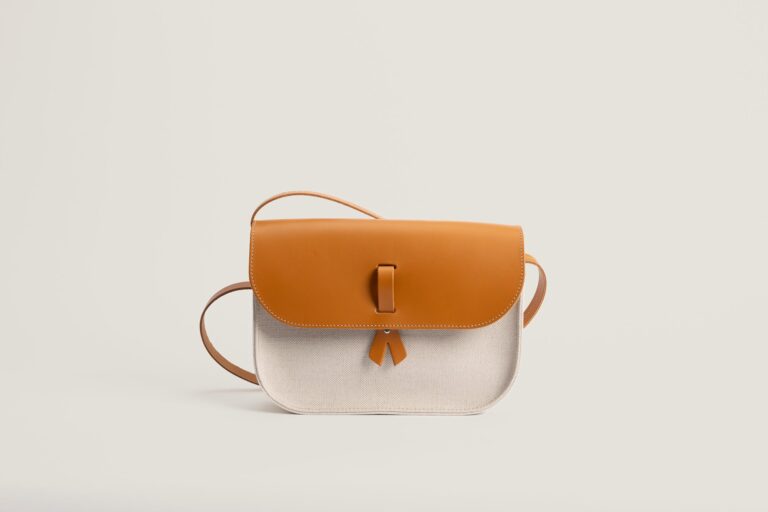 Monébari - Sac à bandoulière en toile et cuir -Le 27- lin et coton
