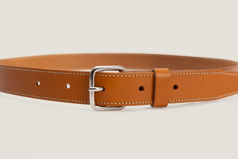 Monébari - Ceinture cuir – Kaki / 120 cm