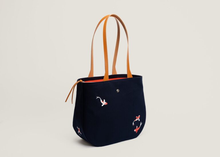 Monébari - Sac fourre-tout cabas en toile et cuir - Édition Les Carpes Koï